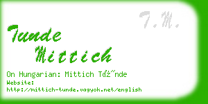 tunde mittich business card